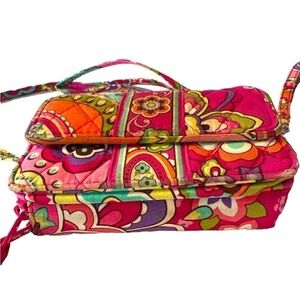 Vera Bradley All In One Colorful Crossbody Wristlet Strap Double Zipper Wallet